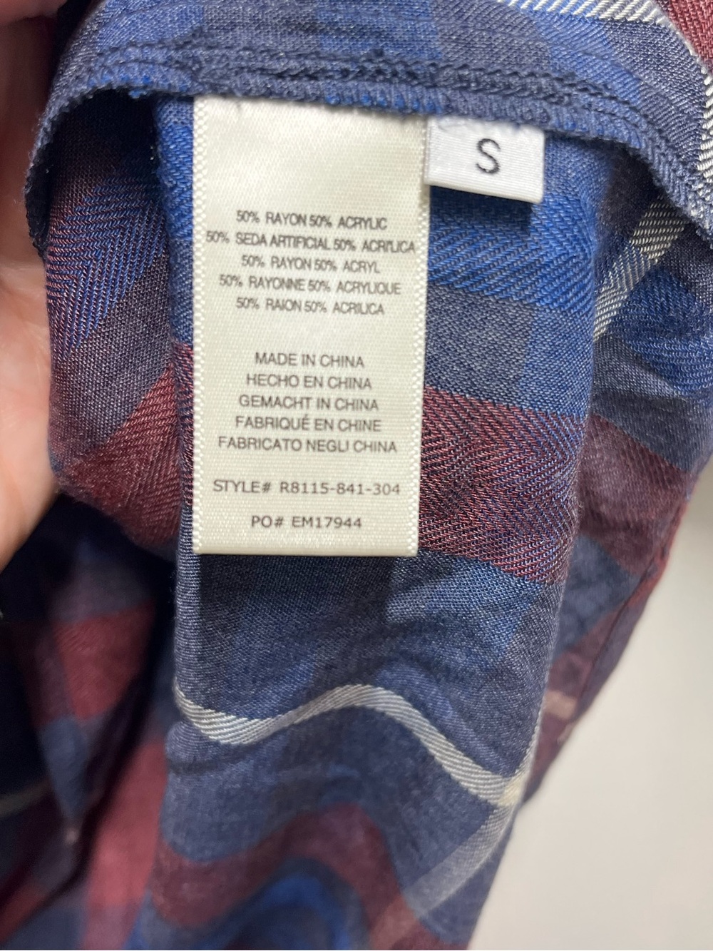 Anthropologie Cloth & Stone Plaid Flannel Long Sleeve Shirt Dress Size Small - Picture 4 of 7